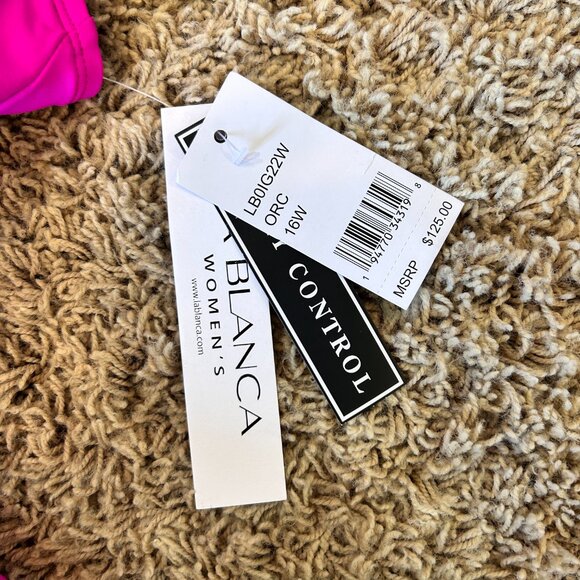 NWT La Blanca Women's Plus Island Goddess Mio One-Piece Swimsuit in Pink Sz 16W - Picture 5 of 6